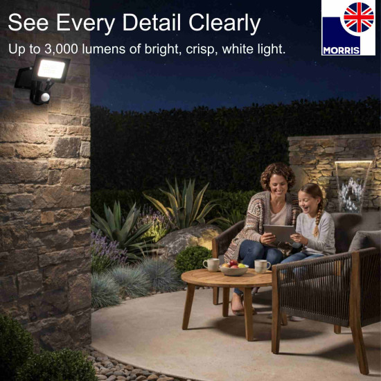 Morris LED Floodlight with PIR Sensor 20W 6500K