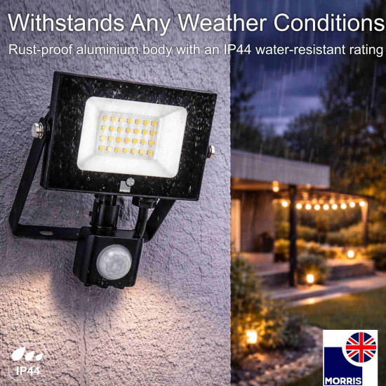 Morris LED Floodlight with PIR Sensor 30W 6500K