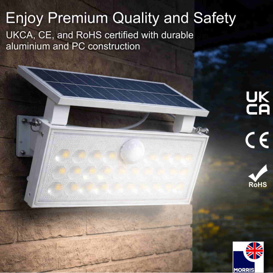 Morris LED Solar Security Light with Motion Sensor (PIR) 6W 6500K 690lm