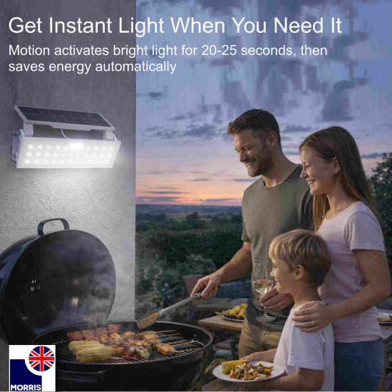 Morris LED Solar Security Light with Motion Sensor (PIR) 6W 6500K 690lm
