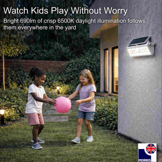 Morris LED Solar Security Light with Motion Sensor (PIR) 6W 6500K 690lm