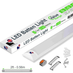 Morris Slimline Lightweight 2ft LED Tube Light - Value Range