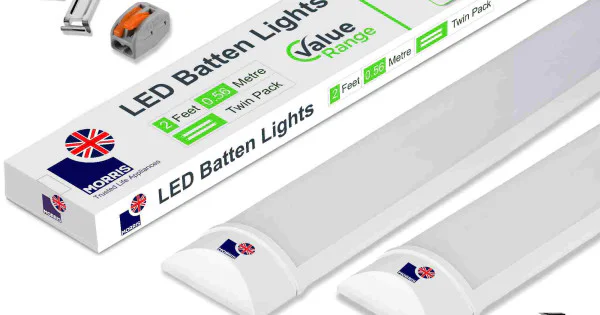 Morris Twin Pack 2ft LED Batten Lights | LEDfirstChoice.co.uk