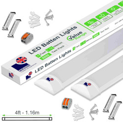 Morris Twin Pack Slimline Lightweight 4ft LED Tube Light - Value Range Morris Twin Pack Slimline Lightweight 4ft LED Tube Light - Value Range