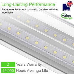 Morris Twin Pack Slimline Lightweight 4ft LED Tube Light - Value Range