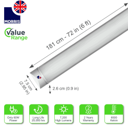 Morris Slimline Lightweight 6ft LED Tube Light - Value Range