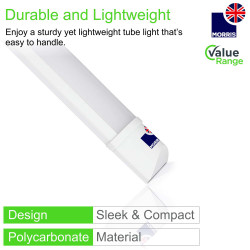 Morris Twin Pack Slimline Lightweight 6ft LED Tube Light - Value Range