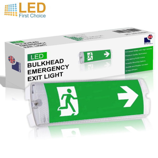 Morris LED Emergency Light Bulkhead Exit