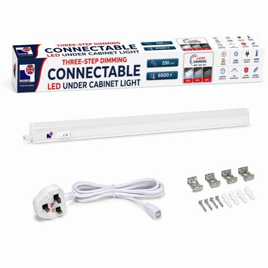Morris 3-Step Dimmable & Connectable 9W 1080LM 6500K  LED Under Cabinet Lights - 550mm