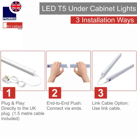 Morris LED T5 Under Cabinet Lights 1449mm Tri-Colour (3CCT)  (Connectible)