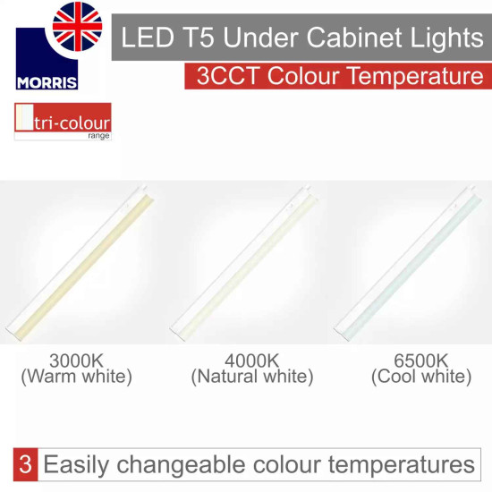 Morris LED T5 Under Cabinet Lights 1449mm Tri-Colour (3CCT)  (Connectible)