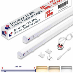 Morris Twin Pack LED T5 Cupboard Lights 288mm Tri-Colour (3CCT) (Connectible) Morris Twin Pack LED T5 Cupboard Lights 288mm Tri-Colour (3CCT) (Connectible)