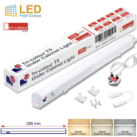 Morris LED T5 Under Cabinet Lights 288mm Tri-Colour (3CCT)  (Connectible)