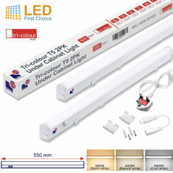 Morris Twin Pack LED T5 Below Cabinet Lighting 550mm Tri-Colour (3CCT) (Connectible) Morris Twin Pack LED T5 Below Cabinet Lighting 550mm Tri-Colour (3CCT) (Connectible)
